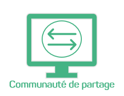 icone communauté de partage avec texte